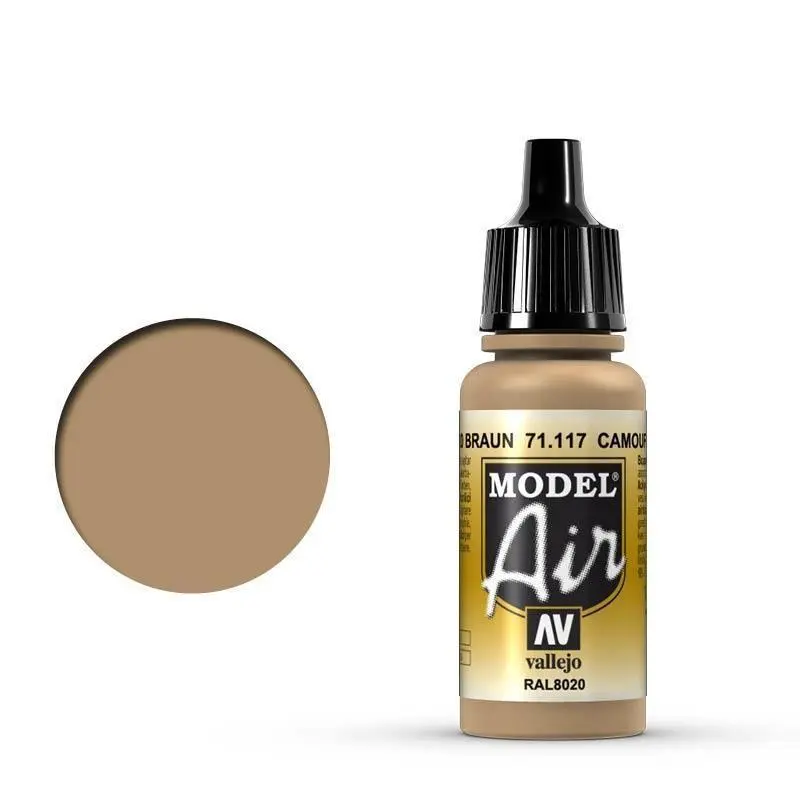 Vallejo 71117 Model Air Camouflage Brown 17 ml Acrylic Airbrush Paint
