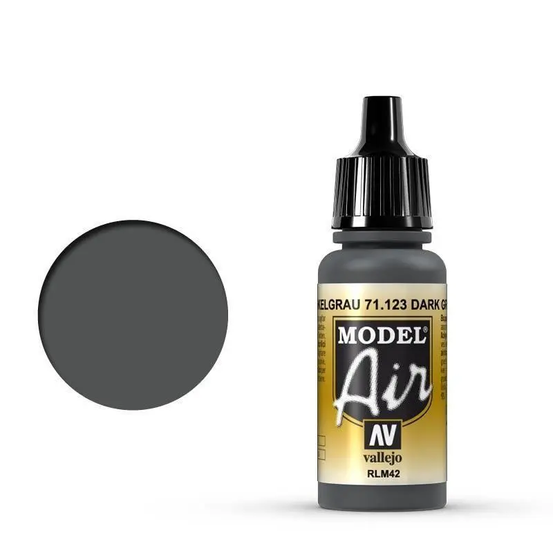 Vallejo 71123 Model Air Dark Gray RLM42 17 ml Acrylic Airbrush Paint