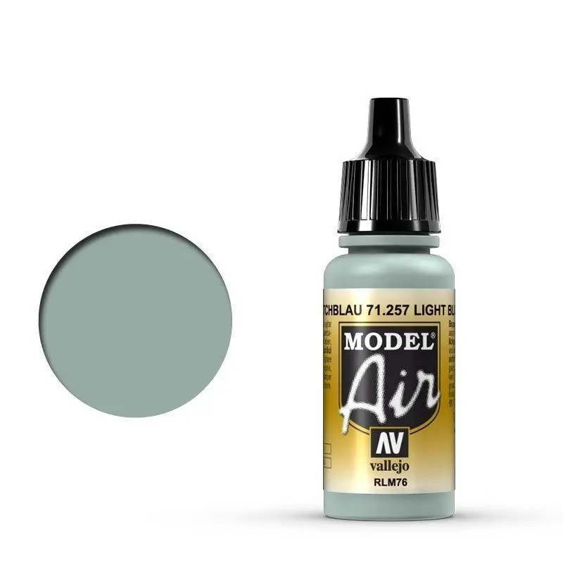 Vallejo 71257 Model Air Light Blue RLM76 17 ml Acrylic Airbrush Paint
