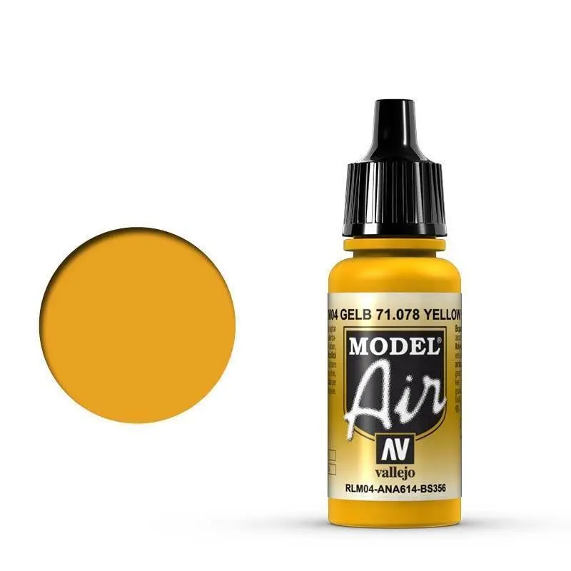Vallejo 71078 Model Air Yellow RLM04 17 ml Acrylic Airbrush Paint