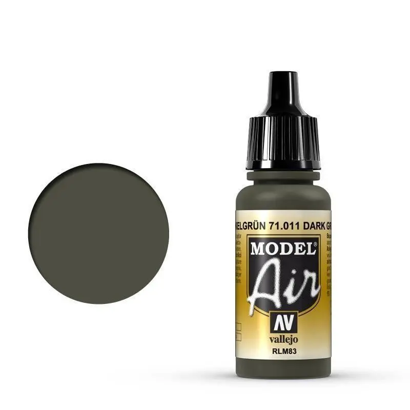 Vallejo 71011 Model Air Dark Green RLM83 17 ml Acrylic Airbrush Paint