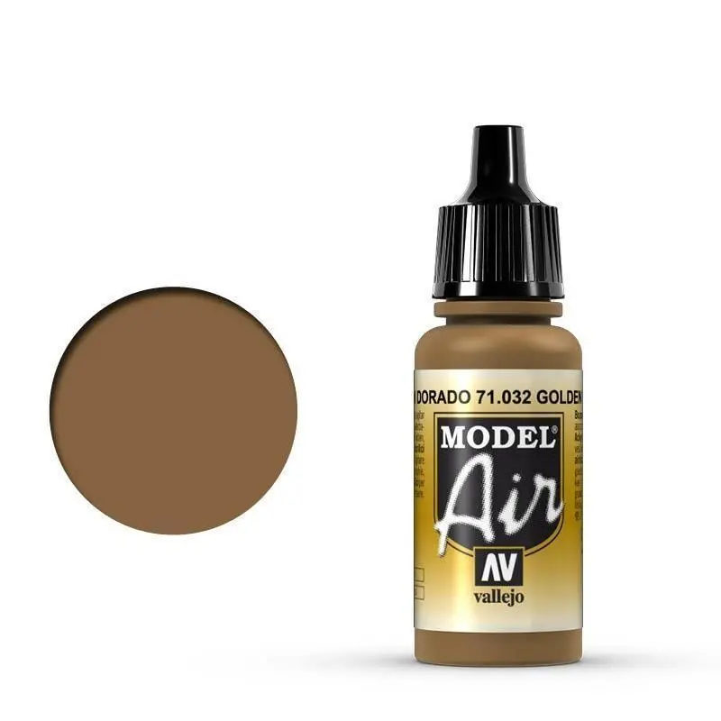 Vallejo 71032 Model Air Golden Brown 17 ml Acrylic Airbrush Paint