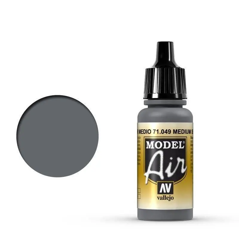 Vallejo 71049 Model Air Medium Sea Gray 17 ml Acrylic Airbrush Paint