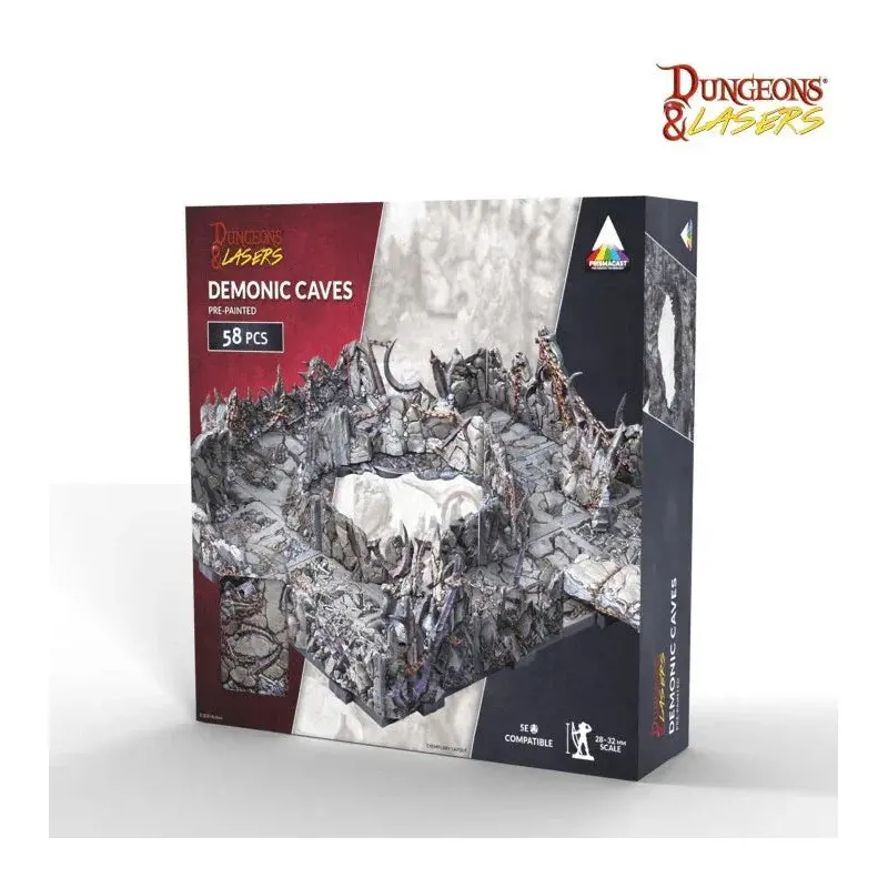 Dungeons & Lasers: Prismacast Pre-Painted Terrain - Demonic Caves Pre-Painted