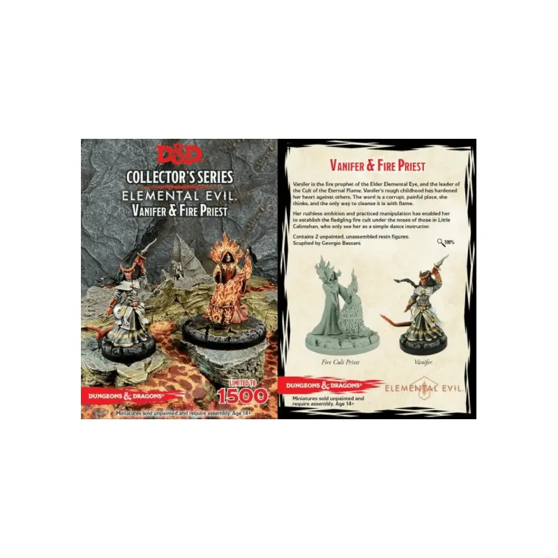 D&D Collectors Series Miniatures Elemental Evil Vanifer & Fire Priest (2 Figs)