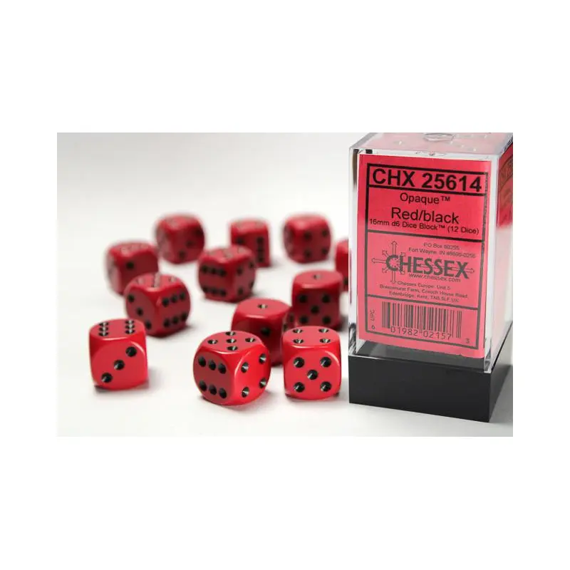 Opaque Red/black (16mm D6 Set)