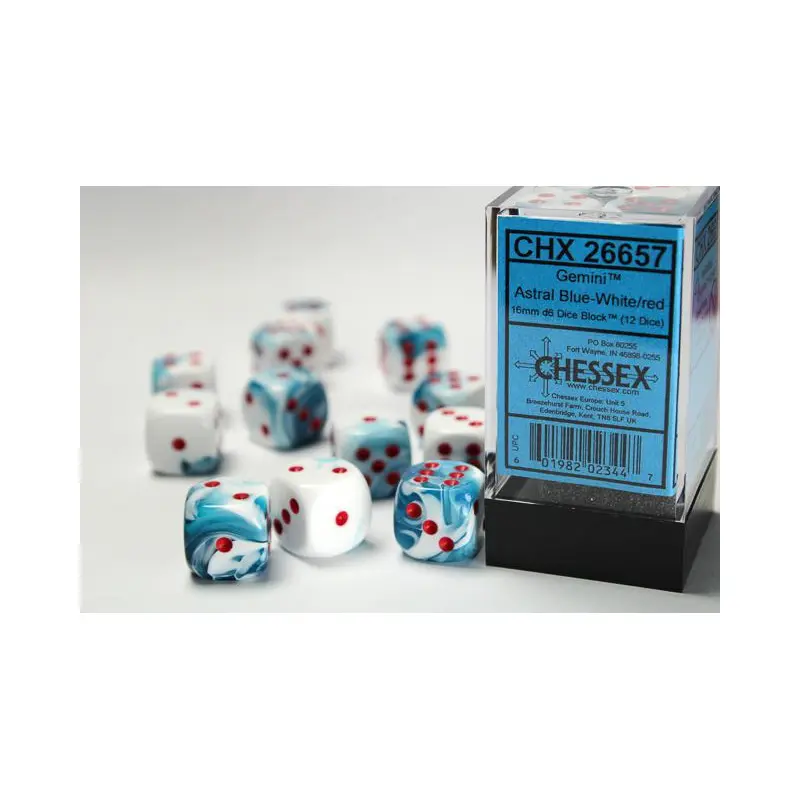 Gemini Astral Blue-White/red (16mm D6 Set)