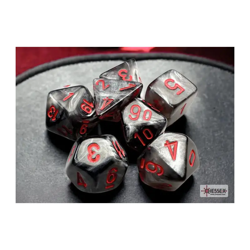 Velvet Black/red (Mini 7-Die RPG Set)