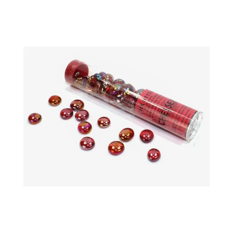 Assorted Gaming Stones: Red Iridized Glass