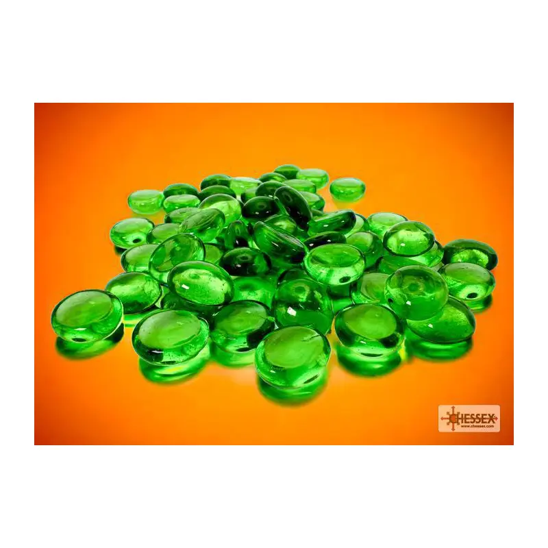 Assorted Gaming Stones: Crystal Green Glass
