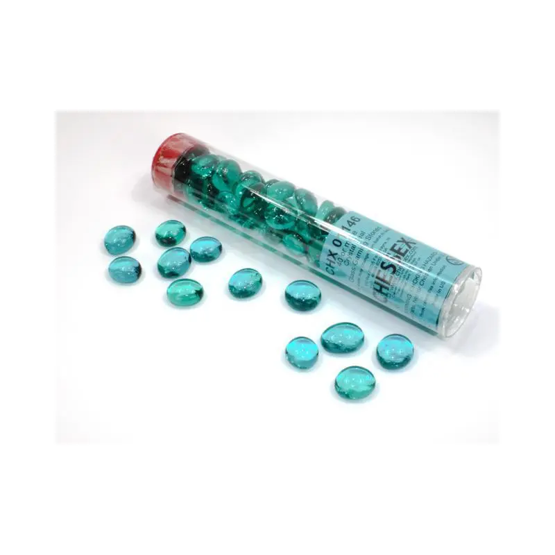 Assorted Gaming Stones: Crystal Teal Glass