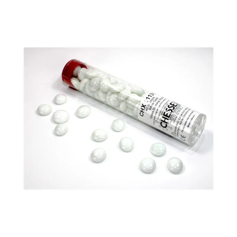 Assorted Gaming Stones: Opal White Glass