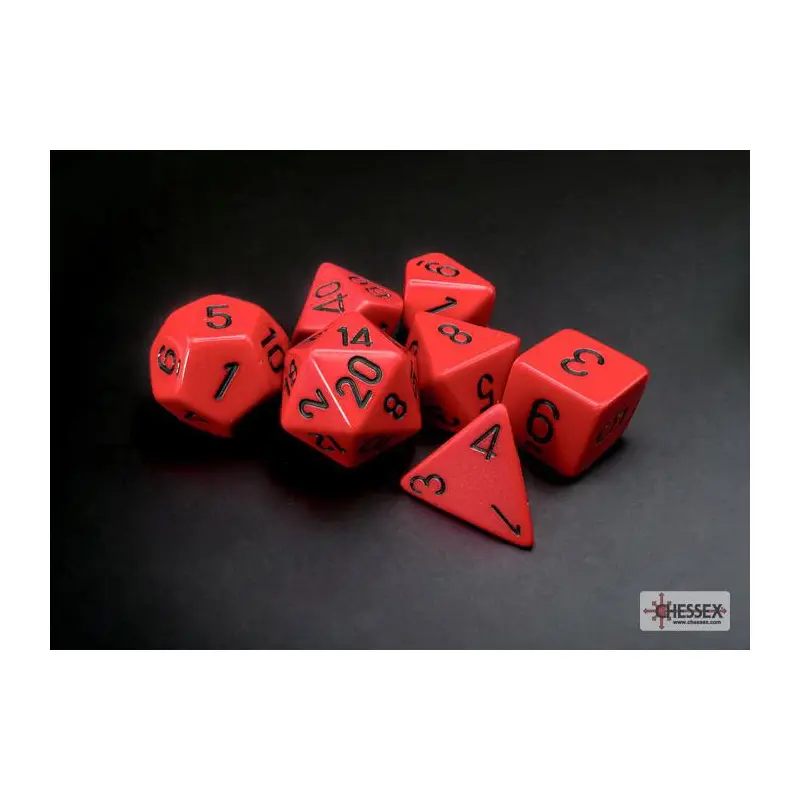 Opaque Red/black (7-Die RPG Set)