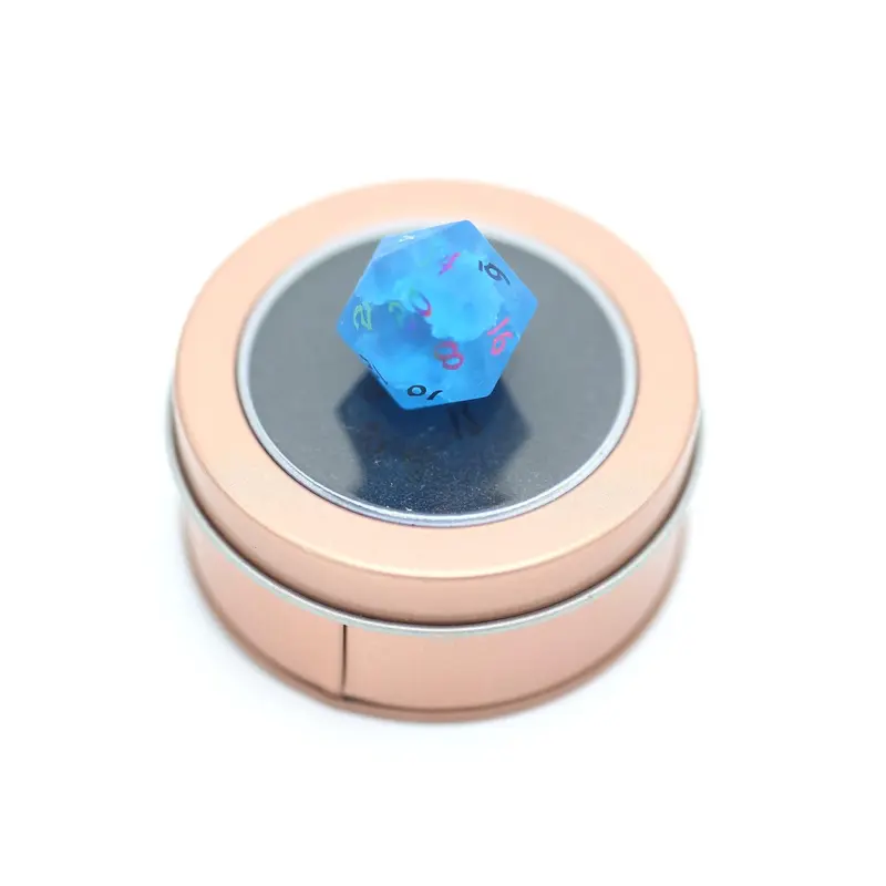 Sea Blue w/Rainbow Glass d20