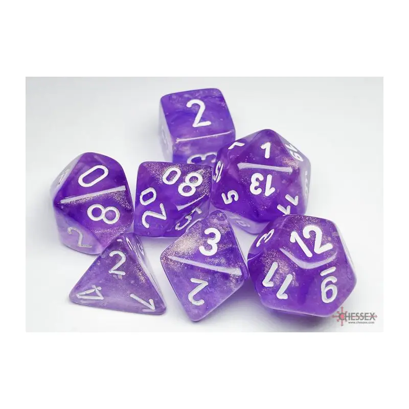 Borealis Purple/white (7-Die RPG Set)
