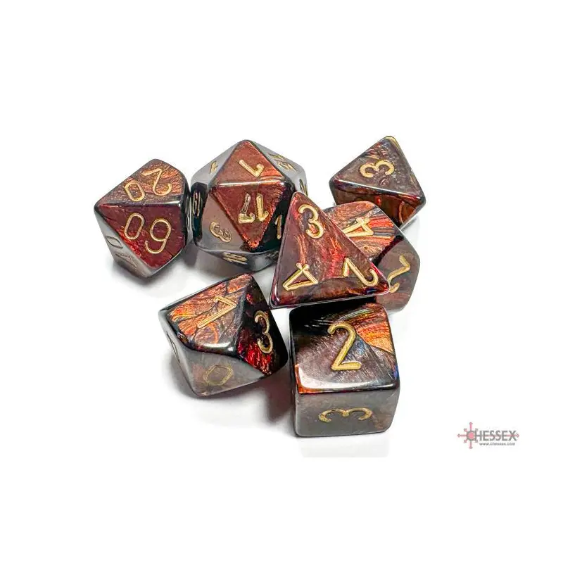 Scarab Blue Blood/gold (7-Die RPG Set)