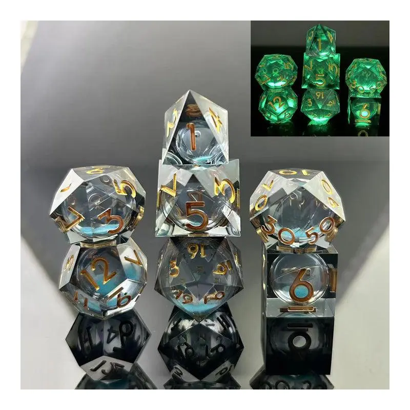 Blue Specter (Luminescent Liquid Core 7-Die RPG Set)