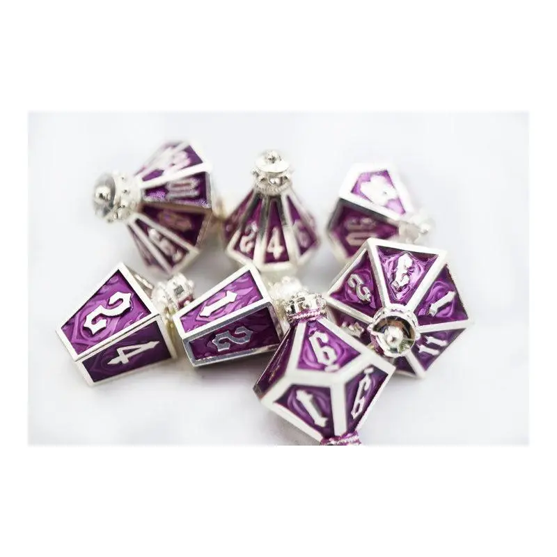 Moonlit Lantern: Silvered Voidfire (Metal 7-Die RPG Set)