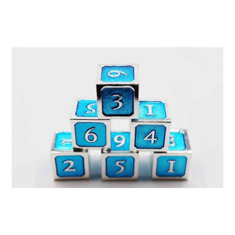 Blue and Silver (Metal D6 Set)