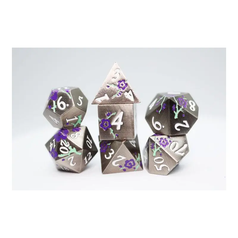 Metallic Bouquet: Silver with Purple Orchids (Metal 7-Die RPG Set)