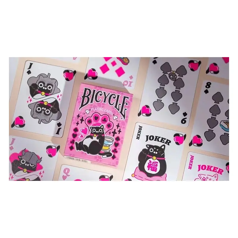 Bicycle Cat Pink Playing Cards