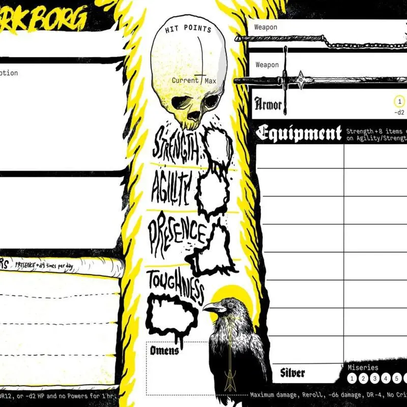 Mrk Borg Character Sheets (Mork Borg)