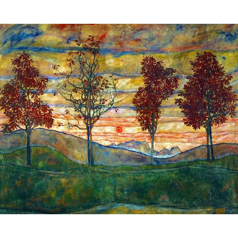 Artifact Wooden Puzzles - Egon Schiele - Four Trees