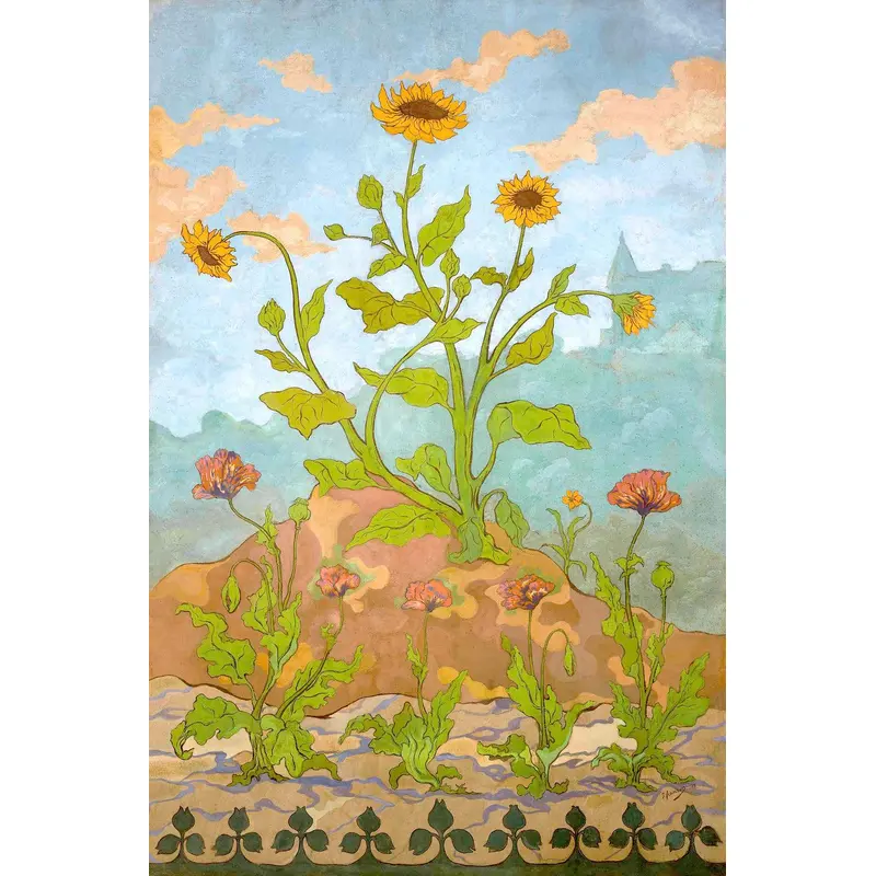 Artifact Wooden Puzzles - Paul Ranson - Flowers (Double-sided)