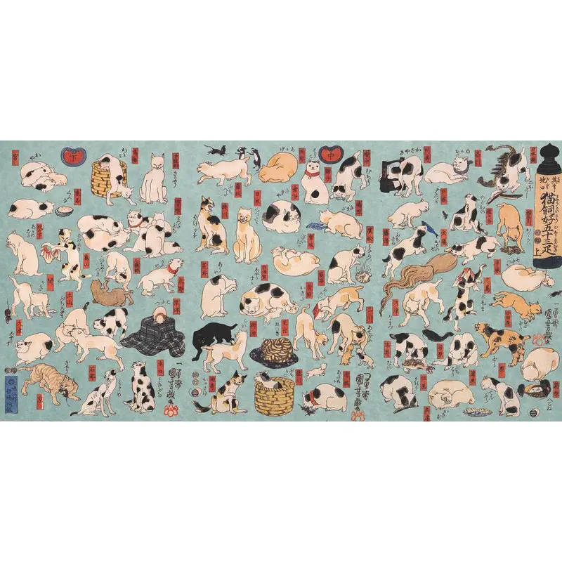 Artifact Wooden Puzzles - Utagawa Kuniyoshi - Cats