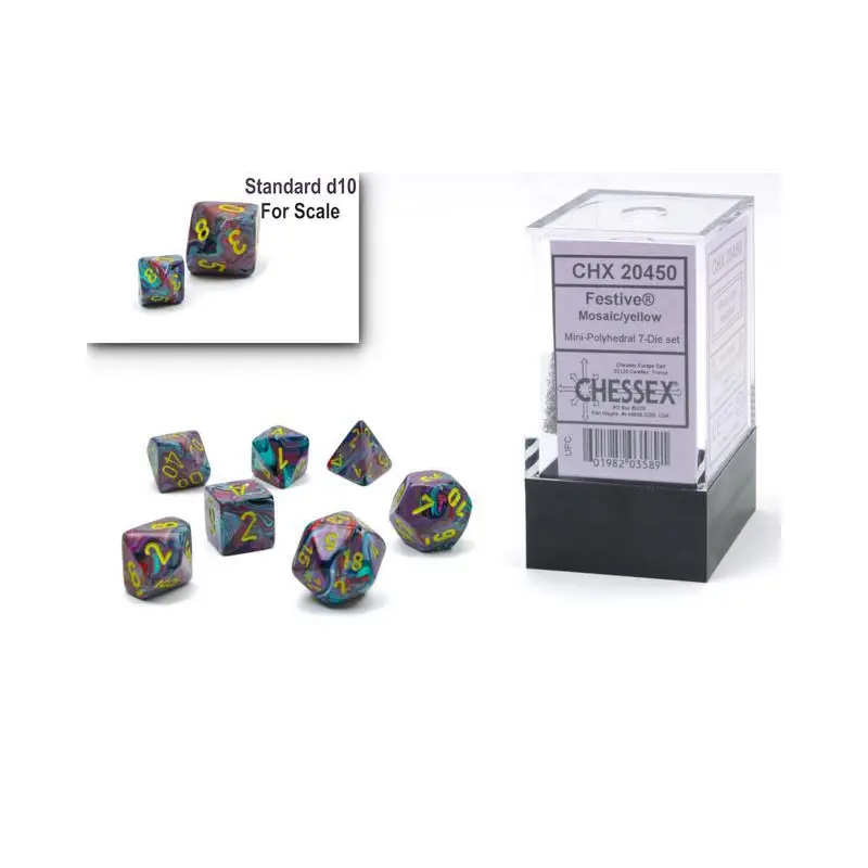 Festive Mosaic/yellow (Mini 7-Die RPG Set)