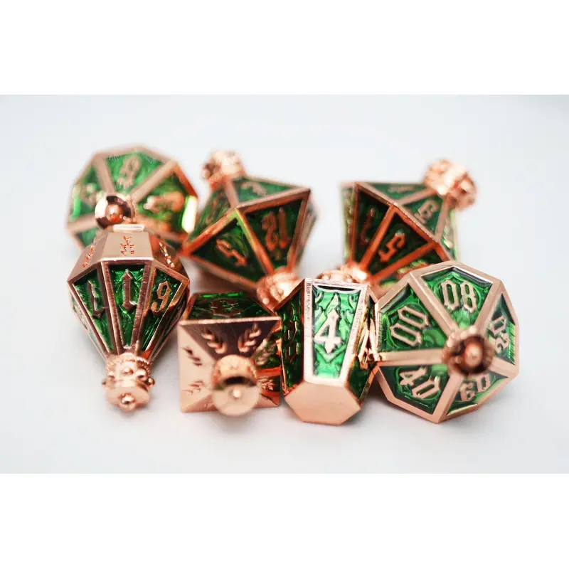 Moonlit Lantern: Copper Acidfire (Metal 7-Die RPG Set)