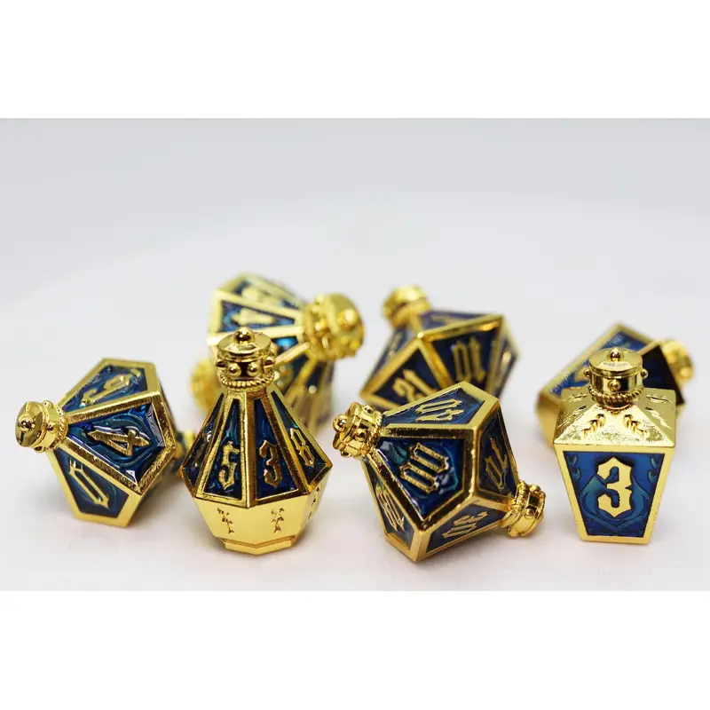 Moonlit Lantern: Golden Pureflame (Metal 7-Die RPG Set)