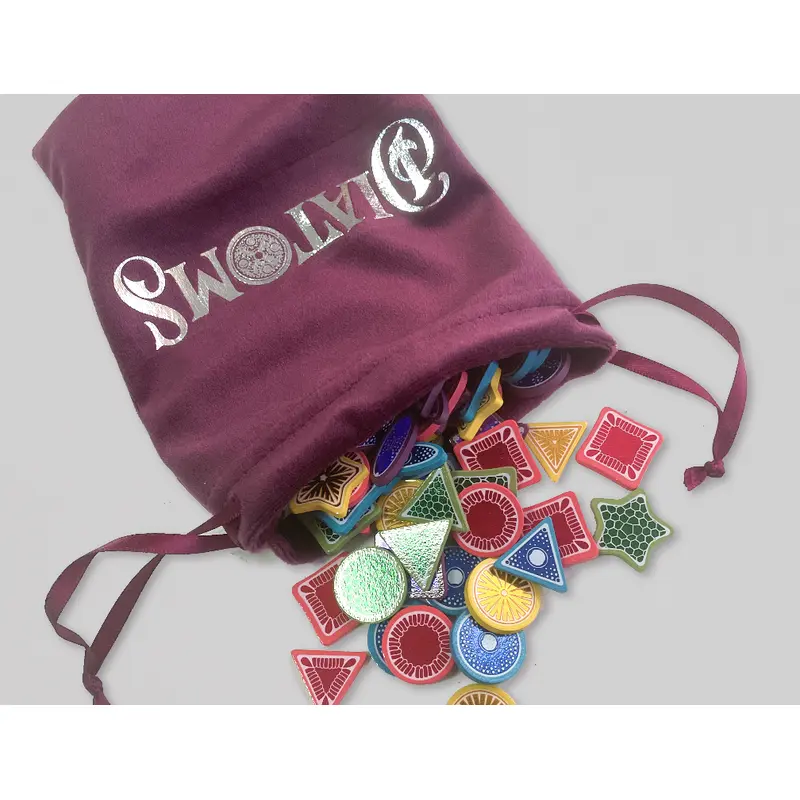 Diatoms Wooden Pieces & Velvet Bag