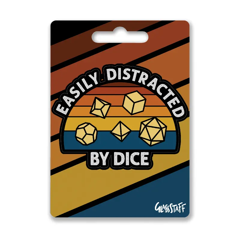 Easily Distracted by Dice Sticker