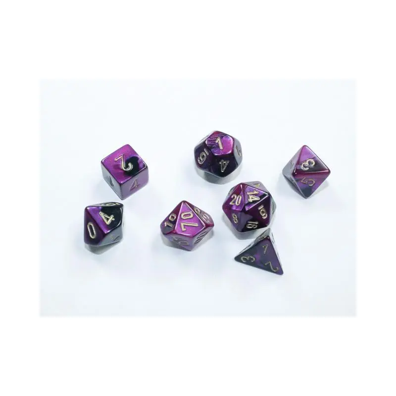 Gemini Black-Purple/gold (Mini 7-Die RPG Set)