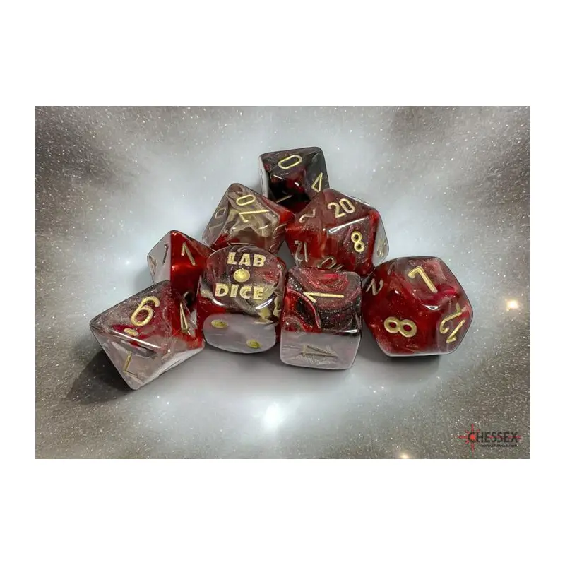 Lab Dice: Borealis Cosmos/gold (8-Die RPG Set)