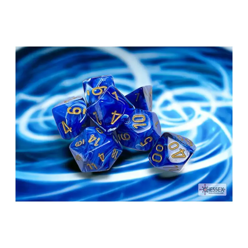 Vortex Blue/gold (7-Die RPG Set)