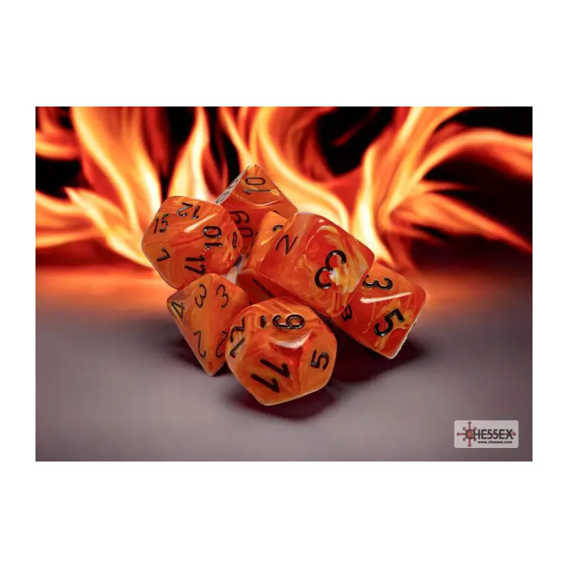 Vortex Orange/black (7-Die RPG Set)