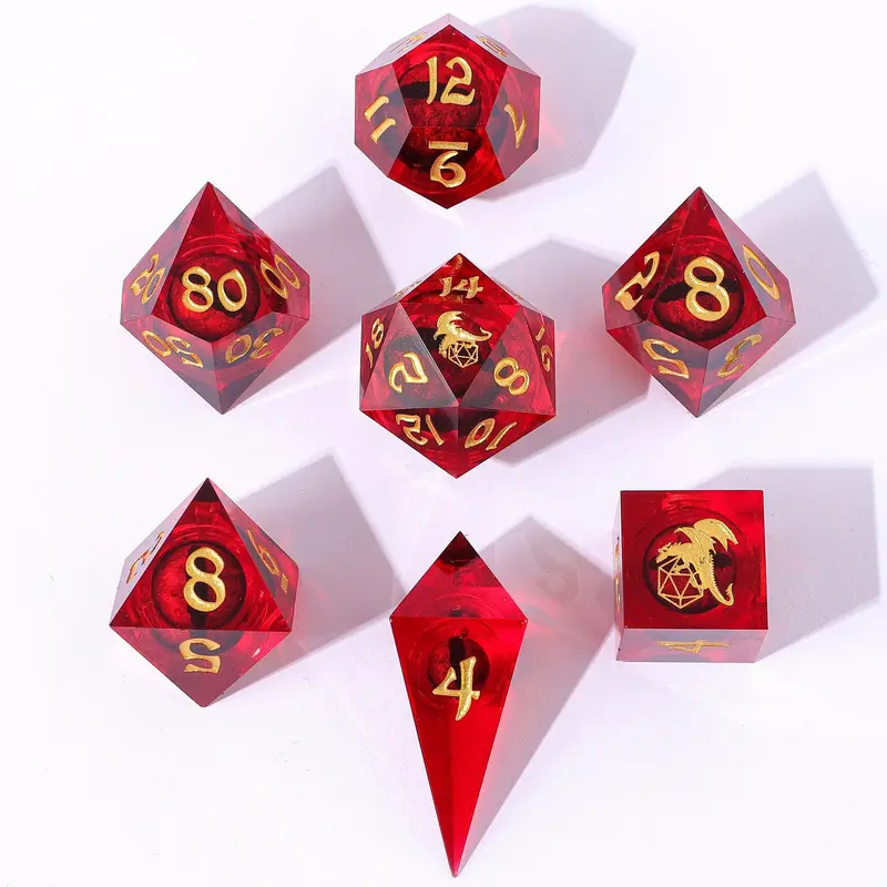 Always Watching: Dragon's Eye Red Sharp Edge (Liquid Core RPG Dice Set)