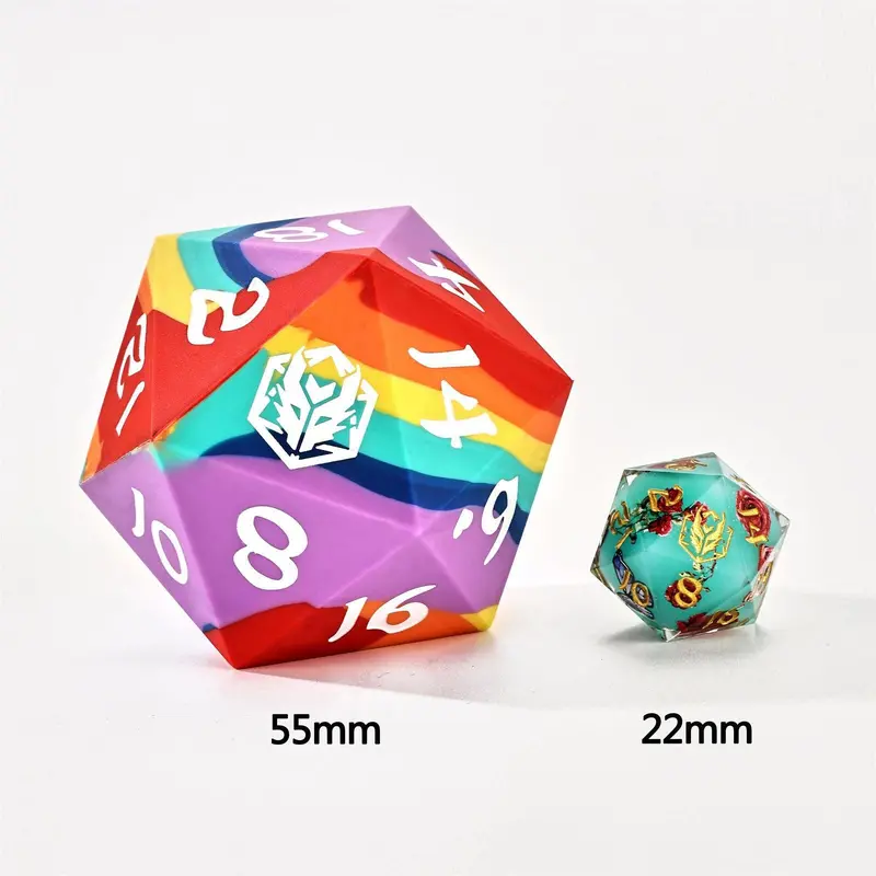 Rainbow Realms (55mm Chonk Rubber Silicon d20)