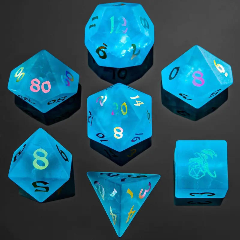 Sea Blue (Glass 7-Die RPG Set)