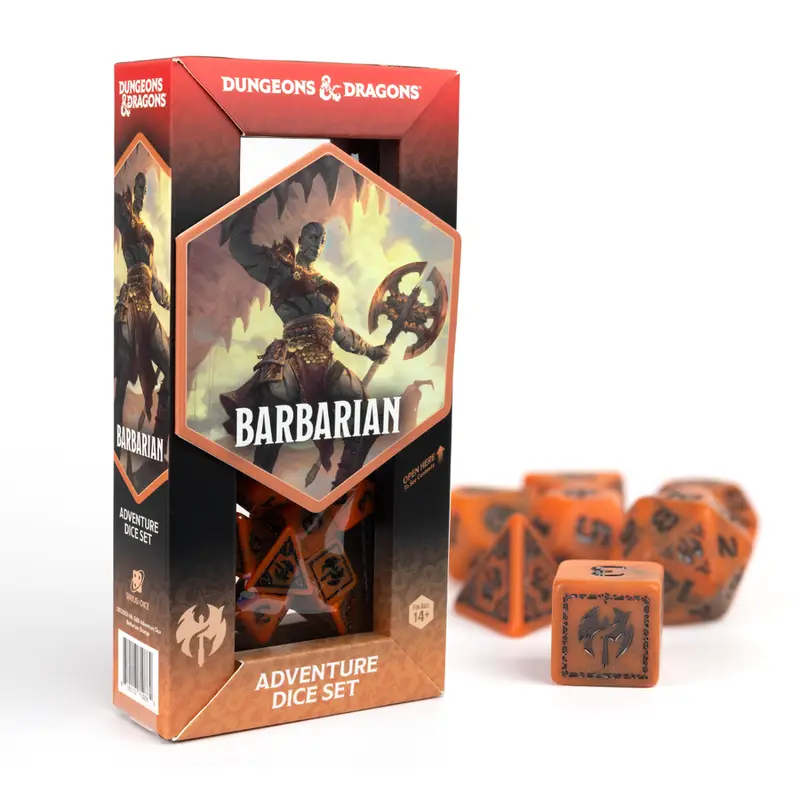 D&D Adventure Dice Set - Barbarian: Orange