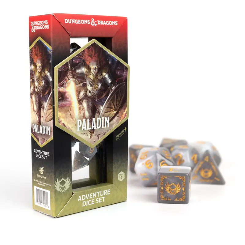D&D Adventure Dice Set - Paladin: White/Grey