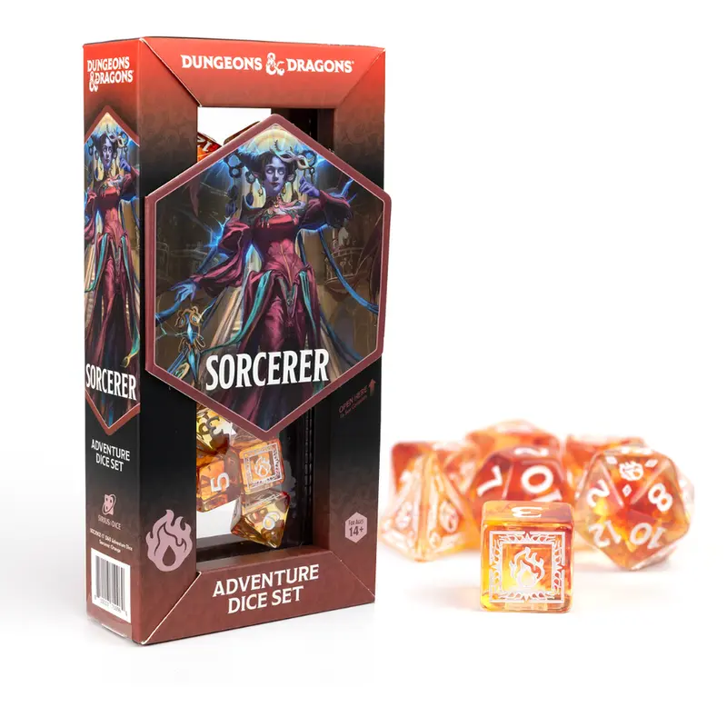 D&D Adventure Dice Set - Sorcerer: Orange