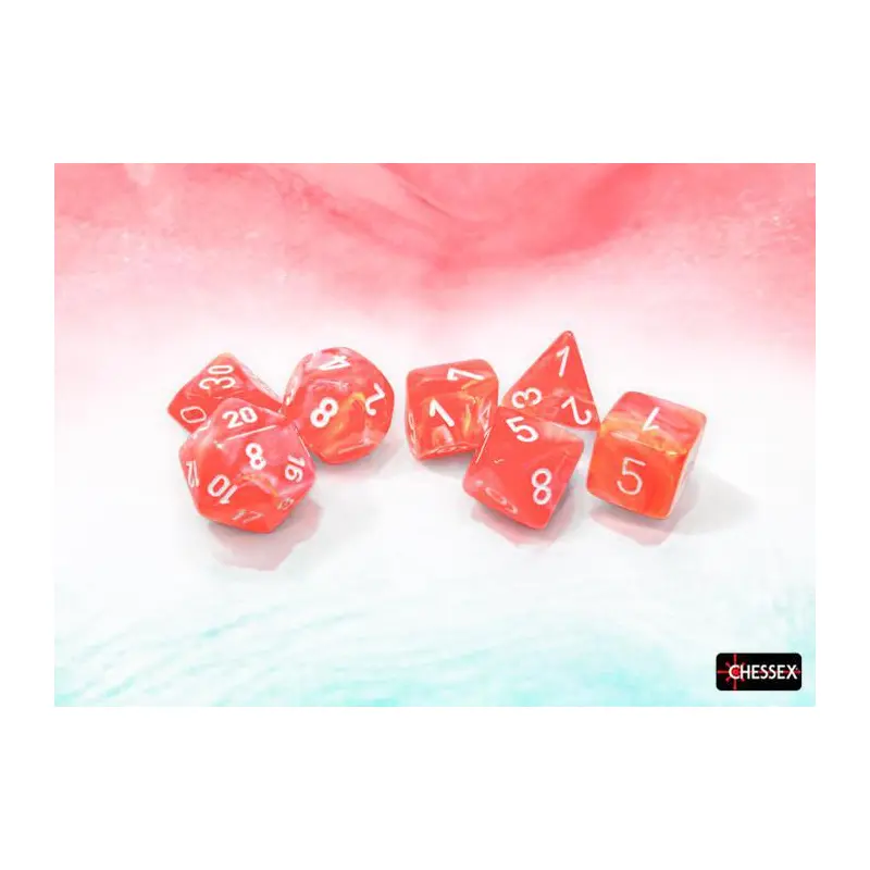 Festive Dahlia/white (7-Die RPG Set)