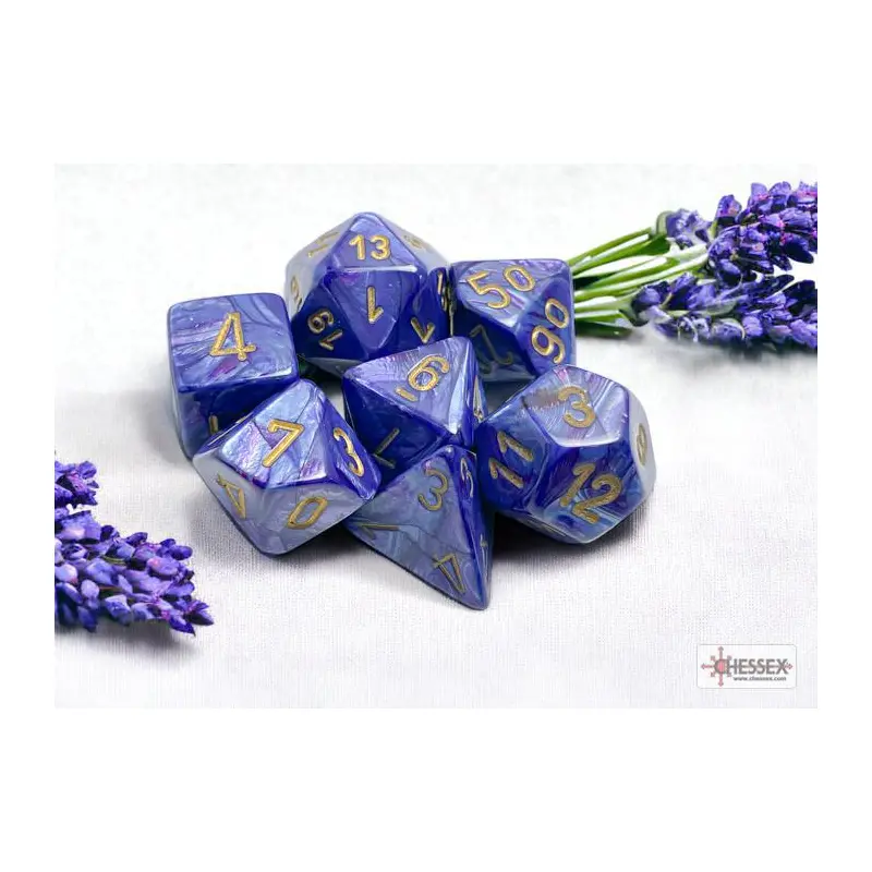 Lustrous Purple/gold (7-Die RPG Set)