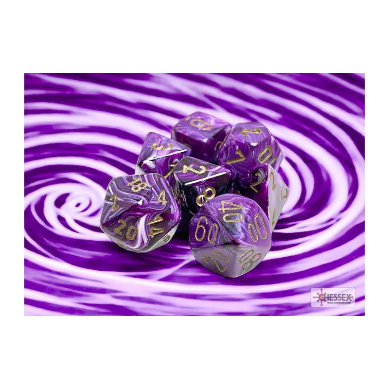 Vortex Purple/gold (7-Die RPG Set)