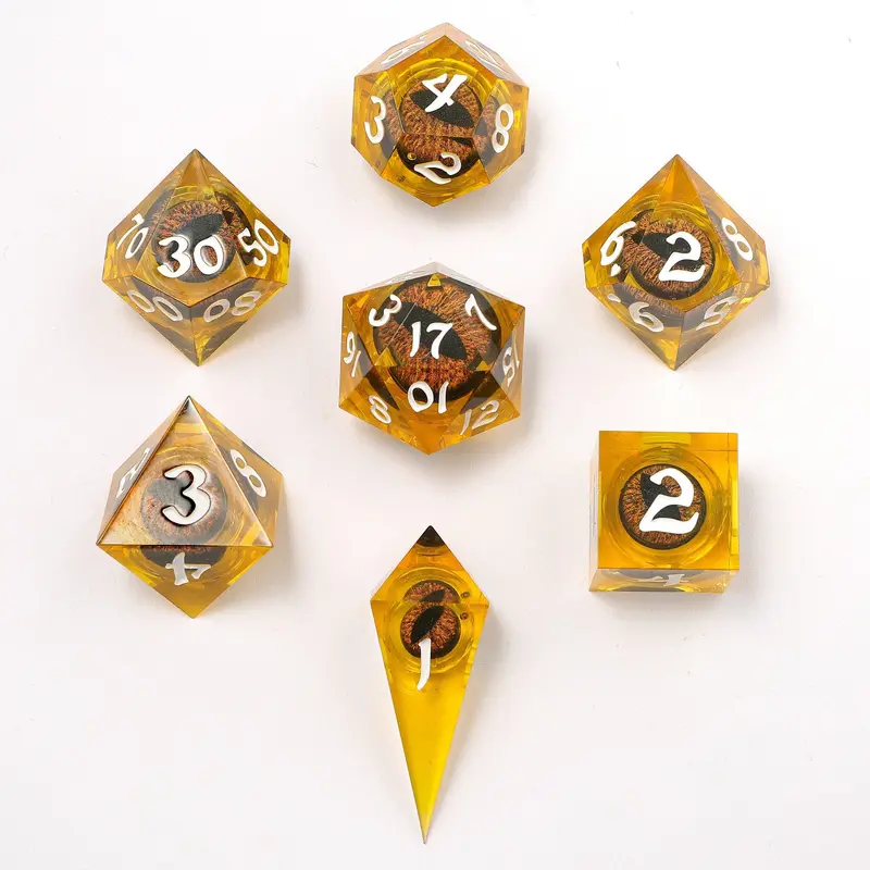 Always Watching Beholder's Gaze Yellow (Liquid Core 7-Die RPG Set)