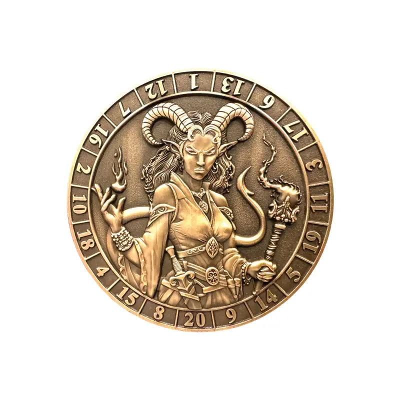 Dice Coin: d20 Female Tiefling Warlock