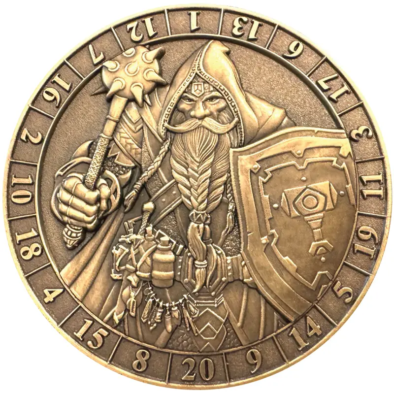Dice Coin: d20 Male Dwarf Cleric